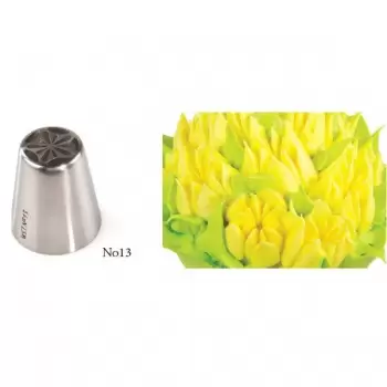 RUSS13 Russian Icing Decorating Nozzle Tips Stainless Steel- Flowers - No 13 Russian Pastry Tips