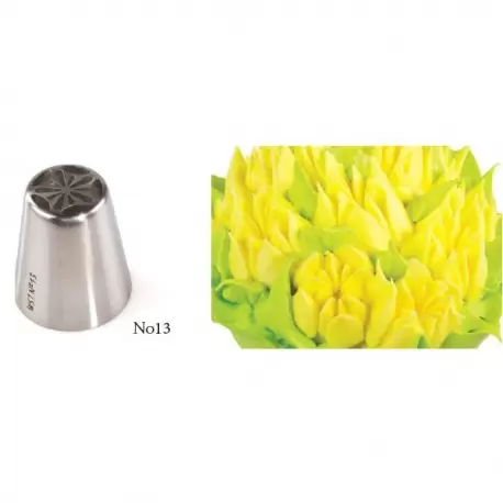 RUSS13 Russian Icing Decorating Nozzle Tips Stainless Steel- Flowers - No 13 Russian Pastry Tips