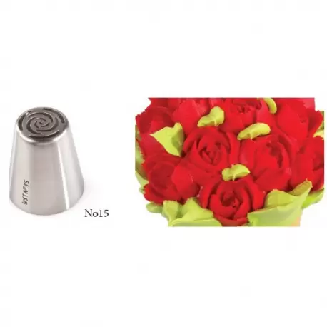 RUSS15 Russian Icing Decorating Nozzle Tips Stainless Steel- Flowers - No 15 Russian Pastry Tips