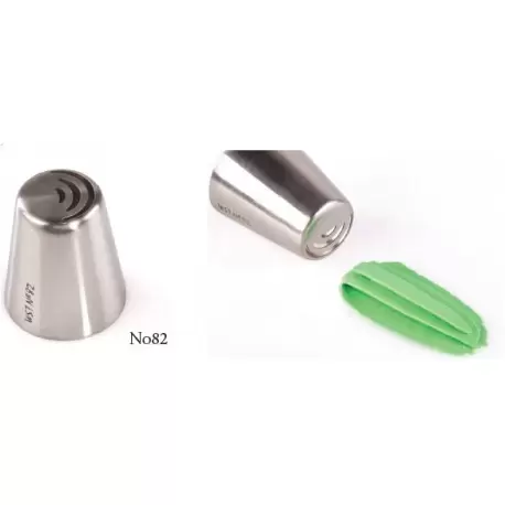 RUSS82 Russian Icing Decorating Nozzle Tips Stainless Steel- Foliage - No 82 Russian Pastry Tips