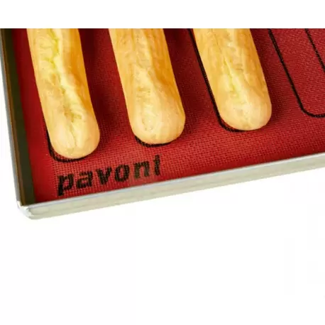 Pavoni FOROSIL ECLAIR Pavoni Forosil ECLAIR Microperforated Mat - 600 mm x 400 mm - 20 Eclairs Silpat Baking Mat