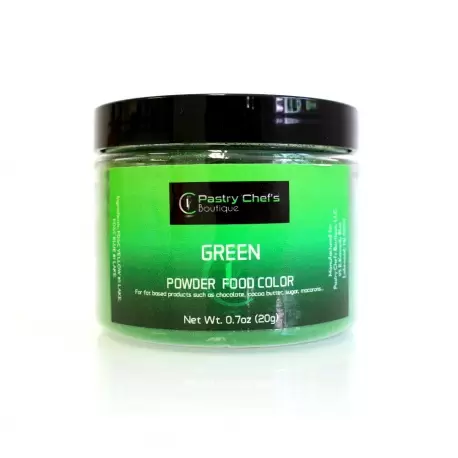 Pastry Chef's Boutique PCBPC07 Pastry Chef's Boutique Powder Food Color - GREEN - 20gr - 0.7oz Powder Liposoluble Colors