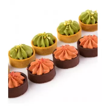 Pastry Chef's Boutique 520001 Chocolate Round Tart Shell Straight Edge coated Inside with Cocoa Butter - 2'' Diameter - 100 ...