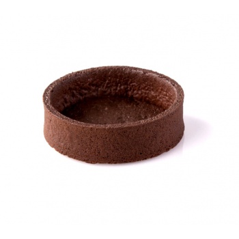 Pastry Chef's Boutique 520002 Chocolate Round Tart Shell Straight Edge coated Inside with Cocoa Butter - 3'' Diameter - 60 pc...
