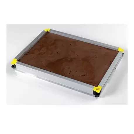 Matfer Bourgeat 370102 Matfer Bourgeat Stackable Mousse Frame Set ( Sheet and 3 Frames Set) 14 1/2'' x 10 3/4'' Chocolate Gan...