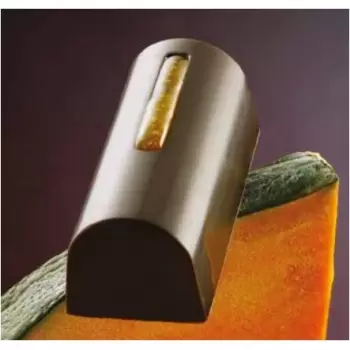 Polycarbonate Buche with Line Chocolate Mold by Ernst Knam - 39 x 18 x 15.5 mm - 10gr - 5x5 Cavity - 275x135x24mm