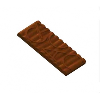 Chocolat Form CF0812 Polycarbonate Chocolate Mold Cacao Tablet - 150x65x10 mm - 100 gr - 1x3 cav - 175x275x24mm Tablets Molds