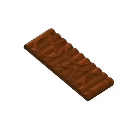 Chocolat Form CF0812 Polycarbonate Chocolate Mold Cacao Tablet - 150x65x10 mm - 100 gr - 1x3 cav - 175x275x24mm Tablets Molds