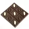 Chocolate World CW1642 Polycarbonate Cocoa Bean Tablet Square Chocolate Mold - 100 x 100 x 15 mm - 92gr - 1x2 Cavity - 275x13...