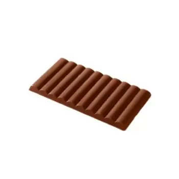 Chocolate World CW2103 Polycarbonate Wave / Rigid Tablet Chocolate Mold - 192 x 93 x 10 mm - 160 gr -275x175x24mm Tablets Molds