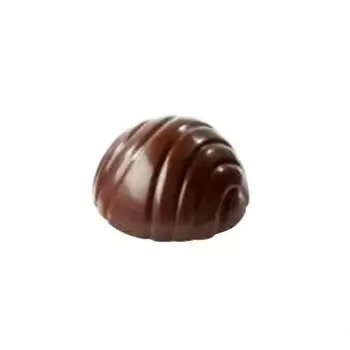 Polycarbonate Striped Hemisphere Half Sphere Chocolate Mold Ø 26.5 - 26.5 x 26.5 x 14 mm - 6gr - 3x7 Cavity - 275x135x24mm