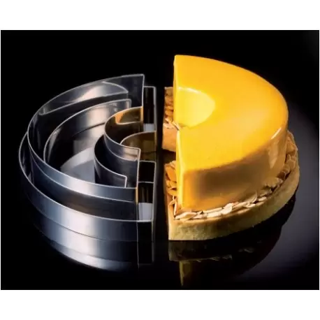 Martellato  33KITH4X20 Modular Stainless Steel Pastry Cake Ring SET - Round -6 pcs set - Size: Ø200 h40 mm  Shaped Cake Rings