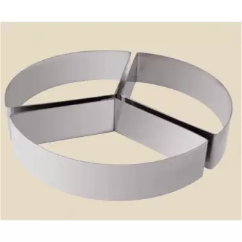 Martellato 32H4X18 Modular Stainless Steel Pastry Cake Rings - Three Parts - 2 pcs set - Ø180 h40 mm - 700gr approx Shaped Ca...