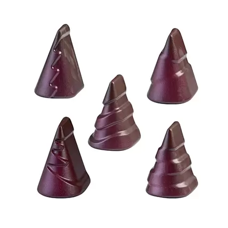 Martellato MA1975 Polycarbonate Chocolate Praline Mold - Christmas Trees - 5x6 pcs 31x22 h22mm - 7 gr approx Holidays Molds