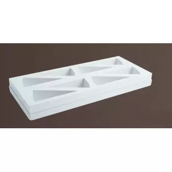 Martellato MONOP. A0016 Thermoformed Triangular Single-serving Plastic Moulds with tray - 8 Slices - Slice size: 117x62 h40 m...