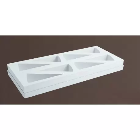 Martellato MONOP. A0016 Thermoformed Triangular Single-serving Plastic Moulds with tray - 8 Slices - Slice size: 117x62 h40 m...