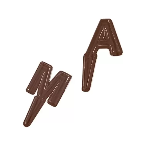 Martellato 90-P9661 Thermoformed Chocolate Mold - Alphabet Letters A-M Thermoformed Chocolate Molds