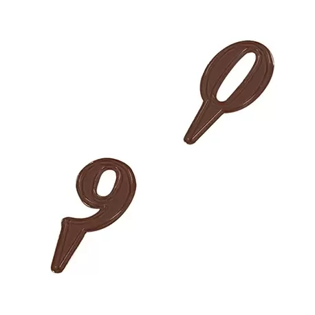 Martellato 90-P9645 Thermoformed Chocolate Mold - Numbers 0-9 Thermoformed Chocolate Molds