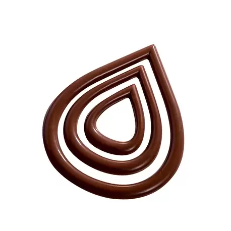 Martellato 20-D023 Polycarbonate Chocolate Decoration - Tears - 6+6+6 pcs - 2/3 gr approx - 66x79 - 46x58 - 28x36 mm Chocolat...