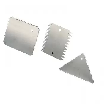 Martellato INOX 3 Stainless Steel Decorating Combs Scrapers - 3pcs Ruler and Pastry Combs