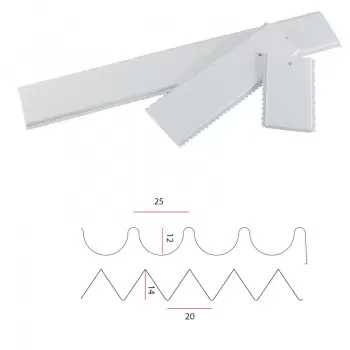 Martellato PD 13/14 Chocolate And Pastry Comb - 28'' - 20mm and 25mm Stripes Ruler and Pastry Combs