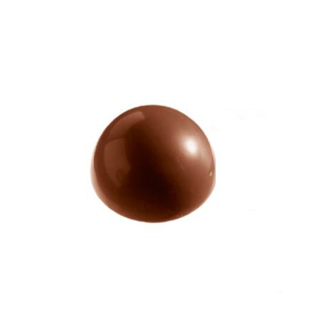 Chocolate World CW1217 	Polycarbonate Hemisphere Half Sphere Chocolate Mold Ø 30 mm - 30 x 30 x 15 mm - 9gr - 3x8 Cavity - 27...
