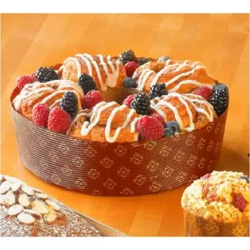 Novacart MC200B Angel Food Bundt Cake Paper Pan 7 7/8'' x 2 3/8'' - 25 pcs Cake and Loaf Paper Pans