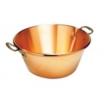 Matfer Bourgeat Extra Heavy Jam Pan Solid Copper With 2 Bronze Handles.