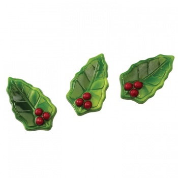 Matfer Bourgeat CW1454 Polycarbonate Chocolate Mold - Holly Leaf - 6 gr - 14 cavity - 275mm x 135mm Holidays Molds