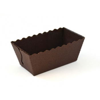 Novacart M17982- Easy Bake Brown Mini Cake Loaf Mold with Tabs Poly-Laminated- 3 1/8''x1 9/16''x 1 5/8'' - 500pcs Cake and Lo...