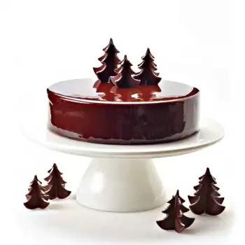 Rubber Chocolate chablons - Winter Trees Clips - Medium 5.5cm x 5.5cm