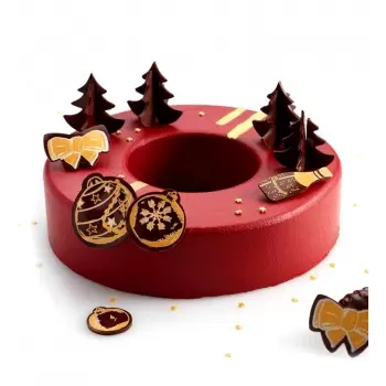 S0306 Rubber Chocolate chablons - Winter Trees Clips - Medium 5.5cm x 5.5cm Chocolate Chablons Mats