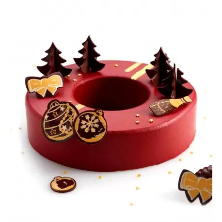 S0306 Rubber Chocolate chablons - Winter Trees Clips - Medium 5.5cm x 5.5cm Chocolate Chablons Mats