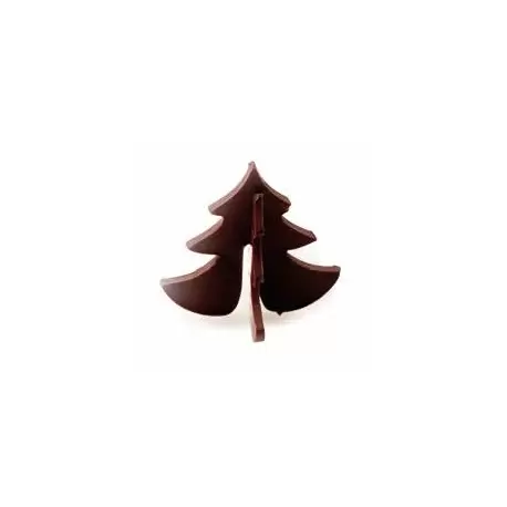 S0306 Rubber Chocolate chablons - Winter Trees Clips - Medium 5.5cm x 5.5cm Chocolate Chablons Mats