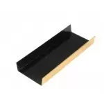 Pastry Chef's Boutique 15592 Black / Gold Long Rectangle Foldable Monoportion Pastry Board - 13 x 4.5 cm - Black Inside - 200...