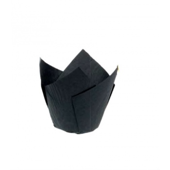 Pastry Chef's Boutique 17931 Black Tulip Cupcake Liners - 200pcs Tulip Cupcake Liners