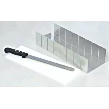 Long Rectangle Pastry Cutter Slicer Cutting Frame for Perfect Rectangle Part Cutting - 11 Slices 50x135mm