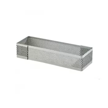 06486 Microperforated Rectangle Finger Tart Rings 12x4 cm - 2cm High Finger & Individual Tart Rings