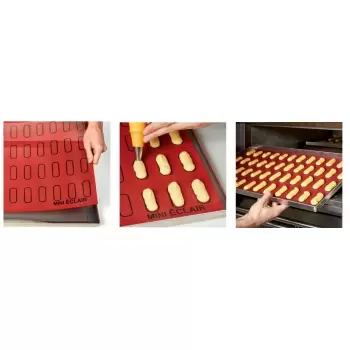 Pavoni FOROSIL ECLAIR Pavoni Forosil ECLAIR Microperforated Mat - 600 mm x 400 mm - 20 Eclairs Silpat Baking Mat