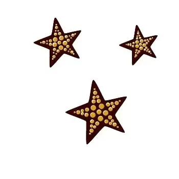 S0097 Rubber Chocolate Chablons - Stars - 3 Differents Star sizes 2.8cm - 3.4cm - 4.4cm Chocolate Chablons Mats