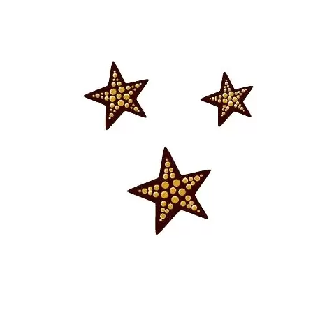S0097 Rubber Chocolate Chablons - Stars - 3 Differents Star sizes 2.8cm - 3.4cm - 4.4cm Chocolate Chablons Mats