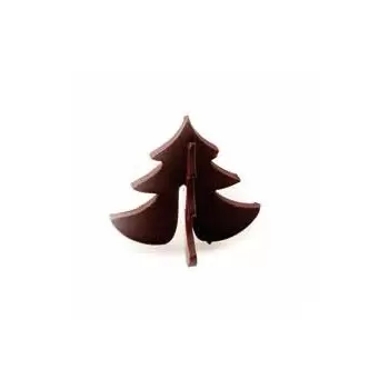 S0305 Rubber Chocolate chablons - Christmas Trees Clips - Small 4.5cm x 4.5cm Chocolate Chablons Mats