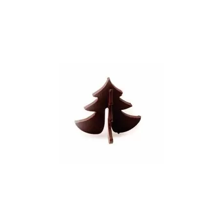 S0305 Rubber Chocolate chablons - Christmas Trees Clips - Small 4.5cm x 4.5cm Chocolate Chablons Mats