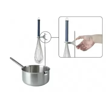 Pastry Chef's Boutique 3580 Stainless Steel Whisk and Thermometer Holder - Height: 17.7'' Width: 4.3'' Whisks