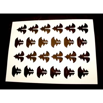 S0306 Rubber Chocolate chablons - Winter Trees Clips - Medium 5.5cm x 5.5cm Chocolate Chablons Mats