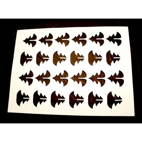 S0306 Rubber Chocolate chablons - Winter Trees Clips - Medium 5.5cm x 5.5cm Chocolate Chablons Mats