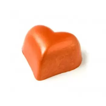 Chocolate World CW1218 Polycarbonate Small Puffy Heart Chocolate Mold - 30 x 36 x 19 mm - 14gr - 3x7 Cavity - 275x135x24mm Va...