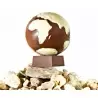 Chocolate World CW1648 Polycarbonate Globe with Map Sphere Chocolate Mold - Ø50 mm - 50 x 50 x 25 mm - 38gr - 2x4 Cavity - Do...