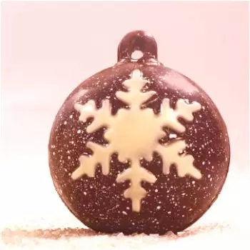 Martellato 20SF004 Christmas Decoration Thermoformed Chocolate Molds - 12 Decorated Hemisphere Half Sphere Mold - Ø 60mm - 40...