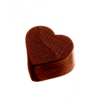 Chocolate World CW1018 Polycarbonate Textured Heart (Same as CW2245) Chocolate Mold - 32 x 28 x 15 mm - 11gr - 4x8 Cavity - 2...